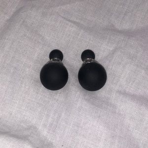 2 for $30 Black Matte Front and Back Ball Earring